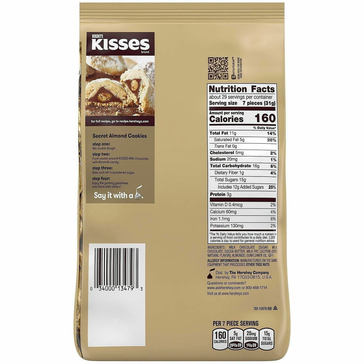 Green Rabbit Hershey's Kisses MilkChocolate Almond