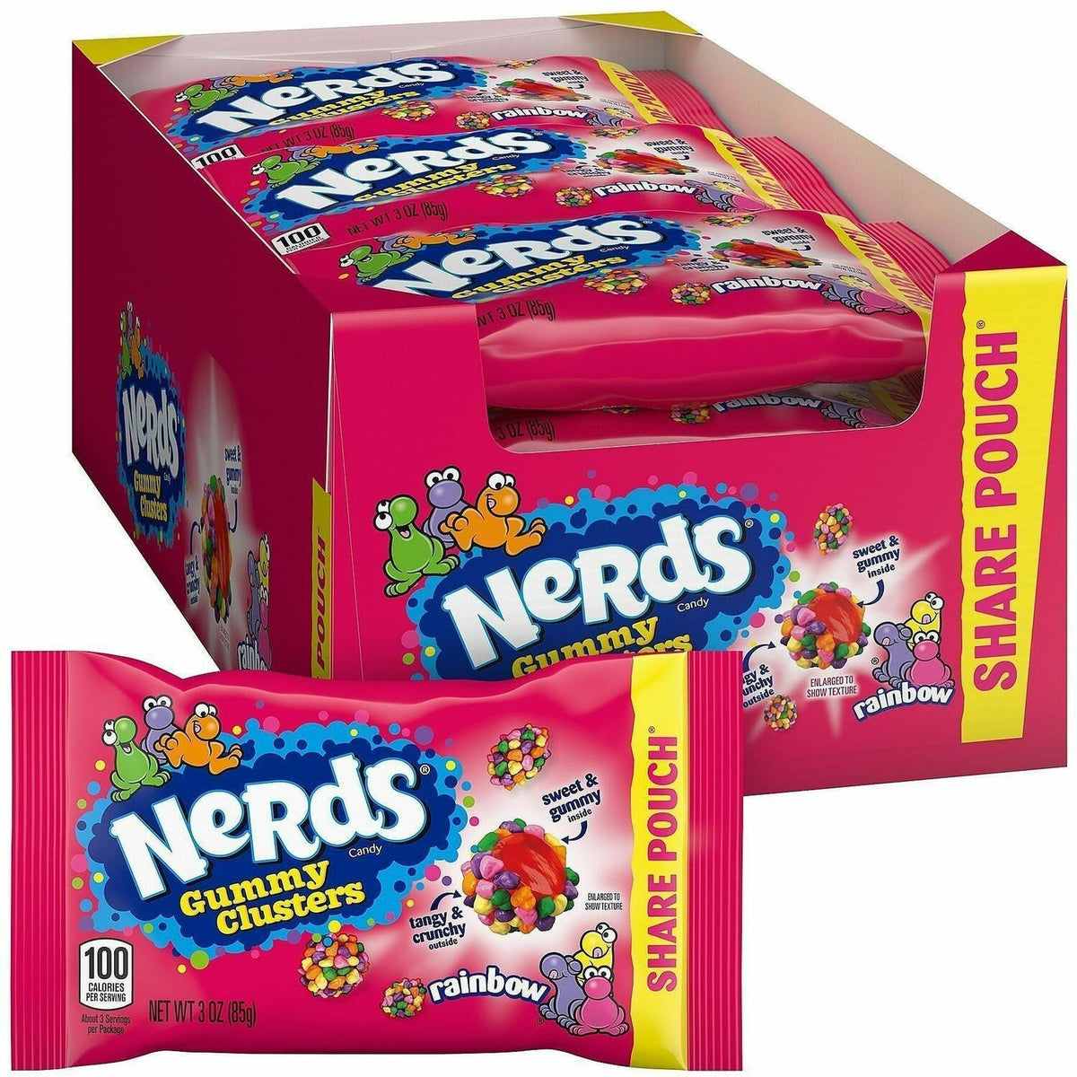 Green Rabbit Nerds Gummy Clusters Rainbow