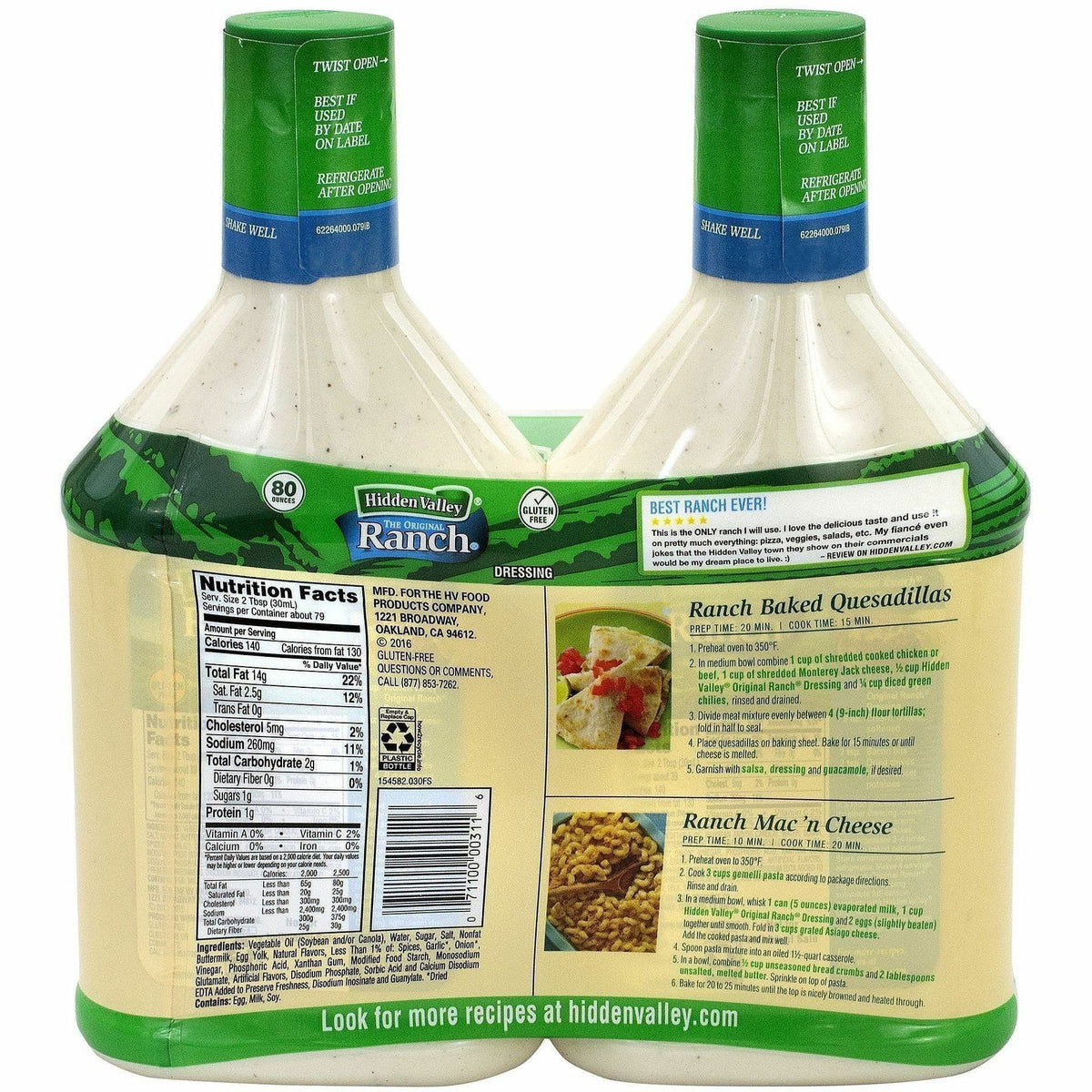 Green Rabbit Hidden Valley Ranch Dressing Original