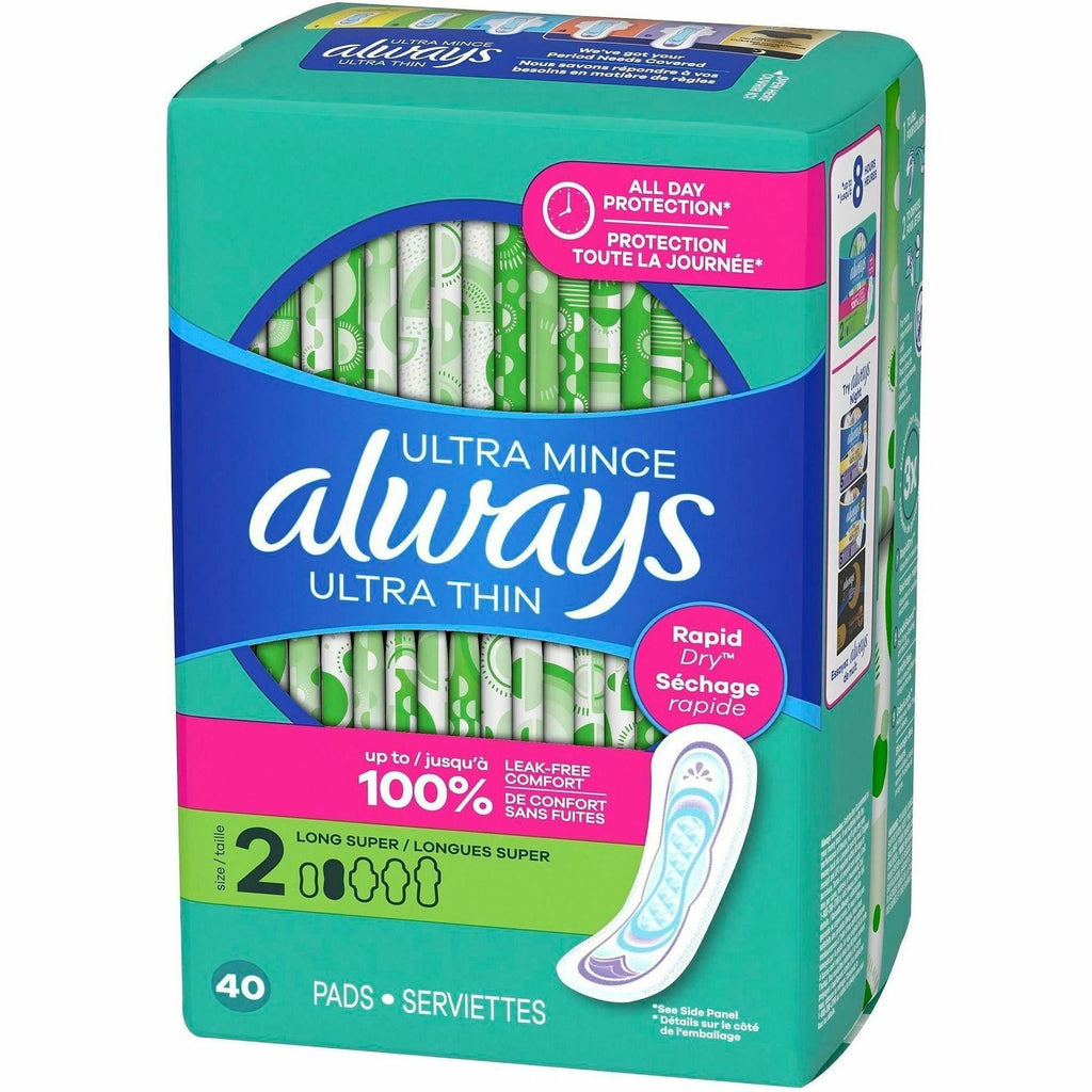 Always Ultra Thin Size 2 Long Super Pads, Unscented