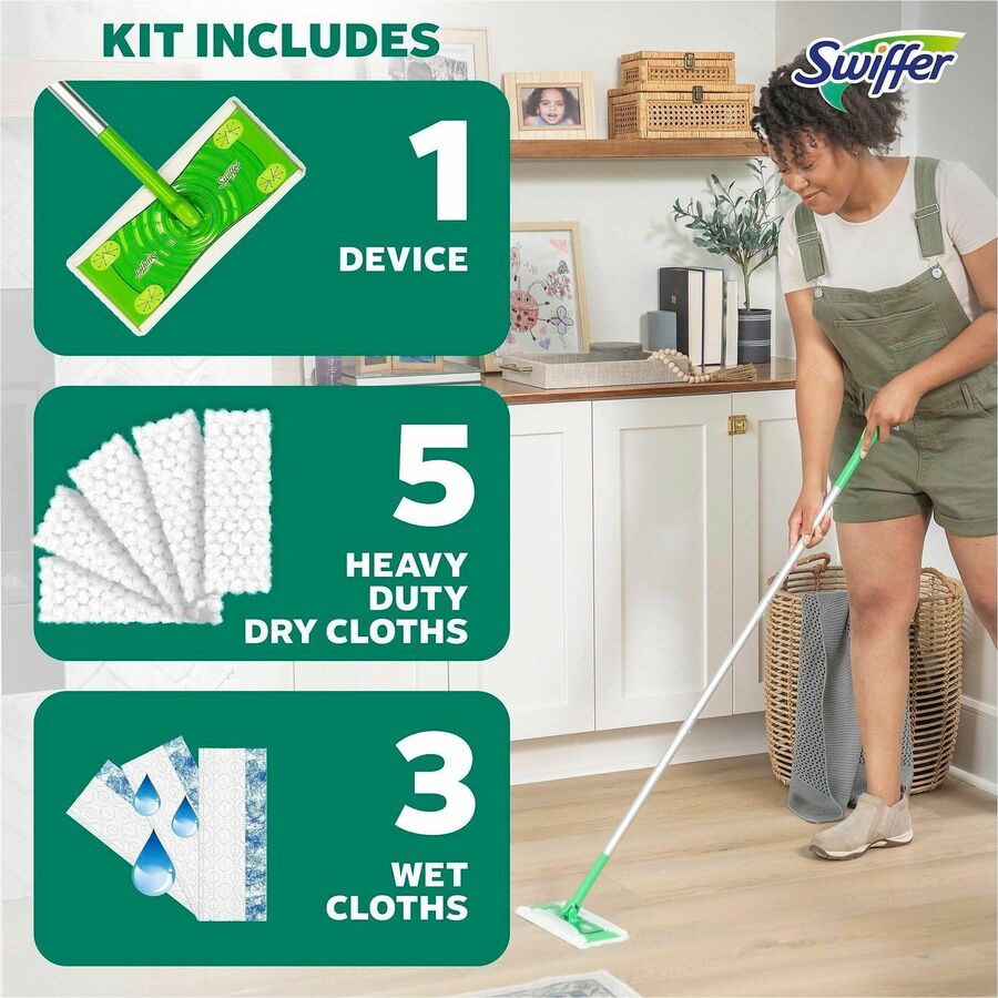 Swiffer Sweep and Mop Deluxe, 2-in-1 Floor Mopping and Sweeping Kit
