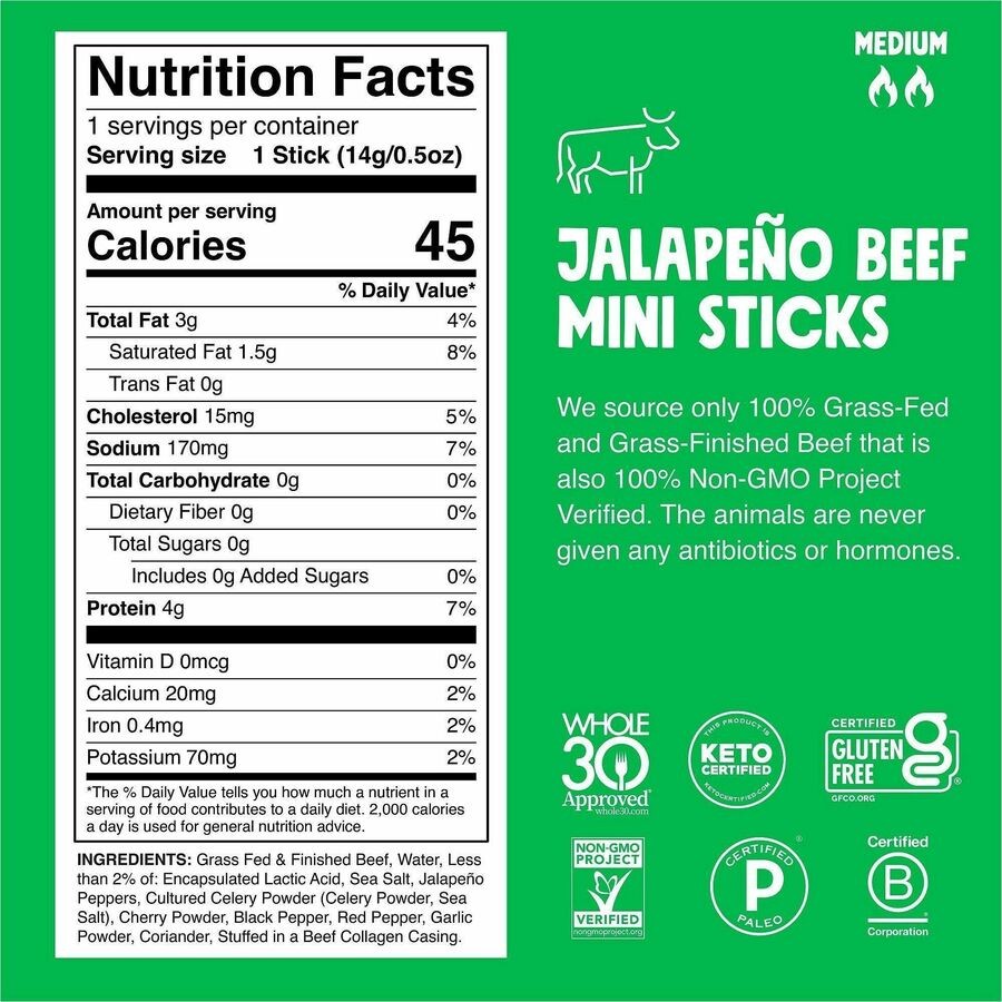 CHOMPS Chomplings Jalepeno Beef Jerky Sticks