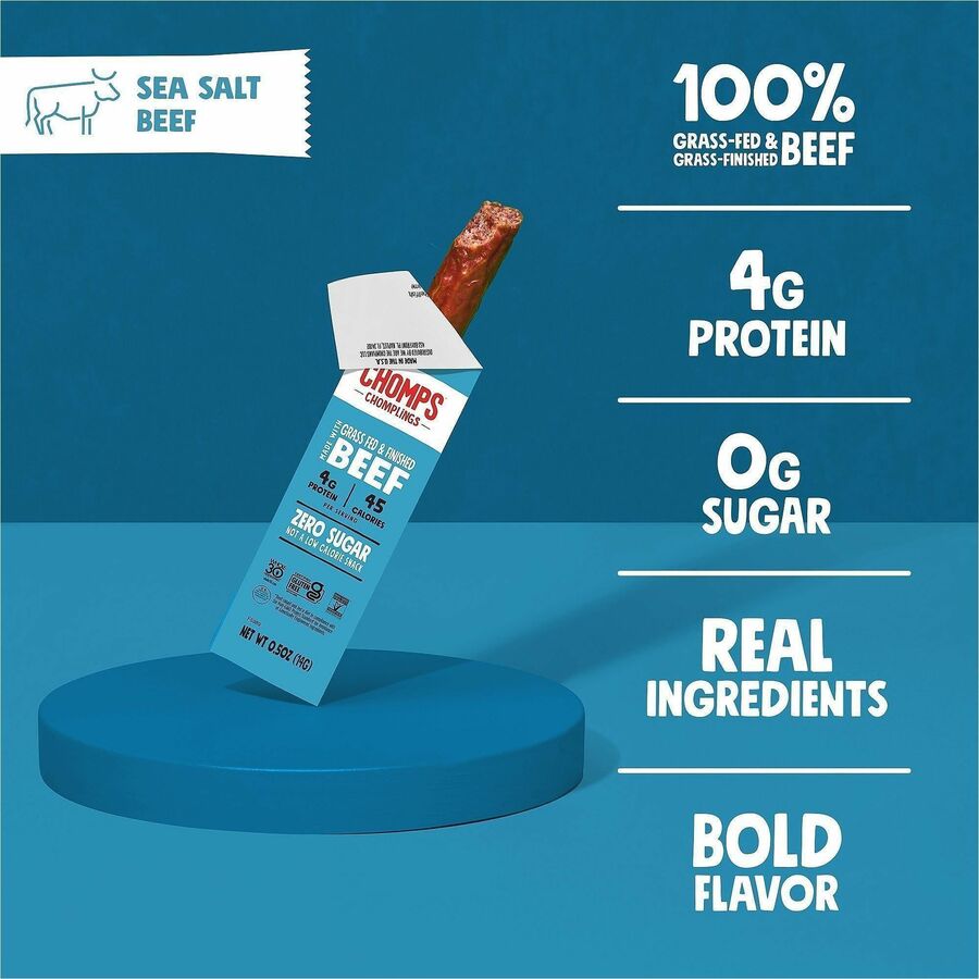 CHOMPS Chomplings Sea Salt Beef Jerky Sticks