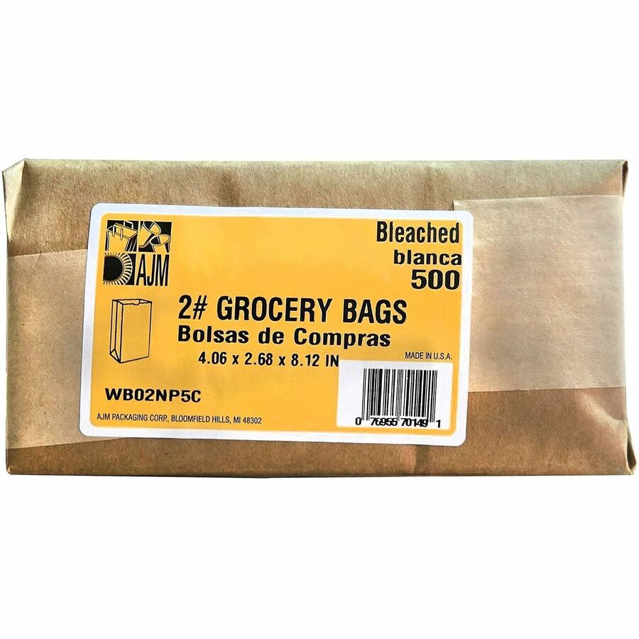 AJM #2 White Paper Grocery Bags