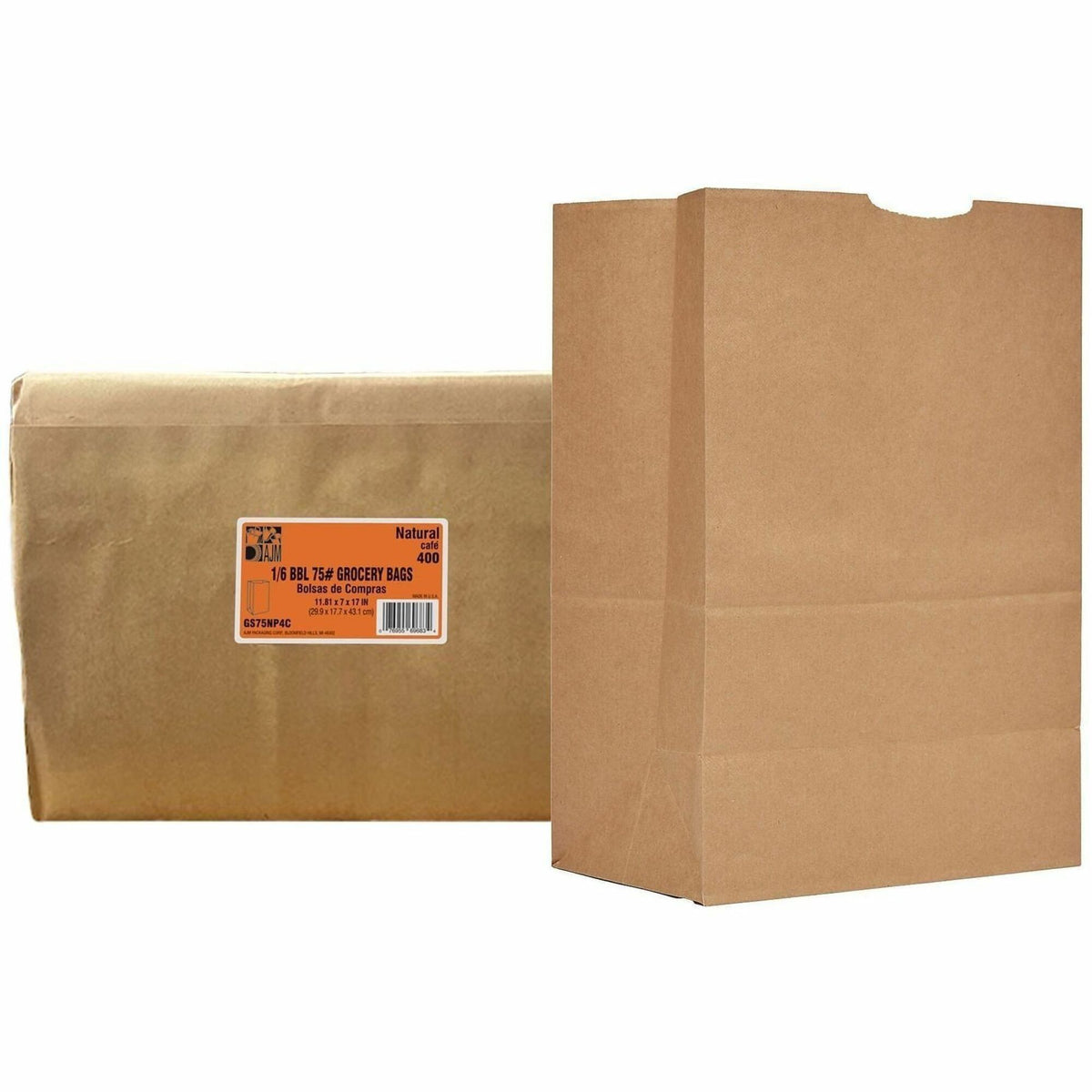 AJM 1/6 BBL #75 Kraft Paper Grocery Sacks
