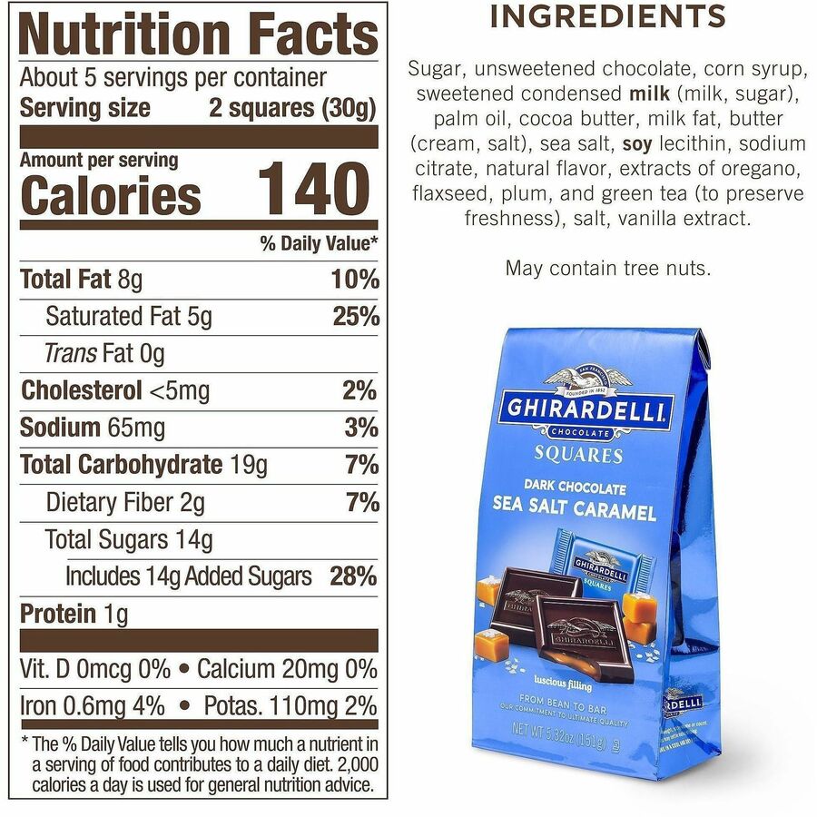 Green Rabbit Ghirardelli Dark Chocolate Sea Salt Caramel Squares