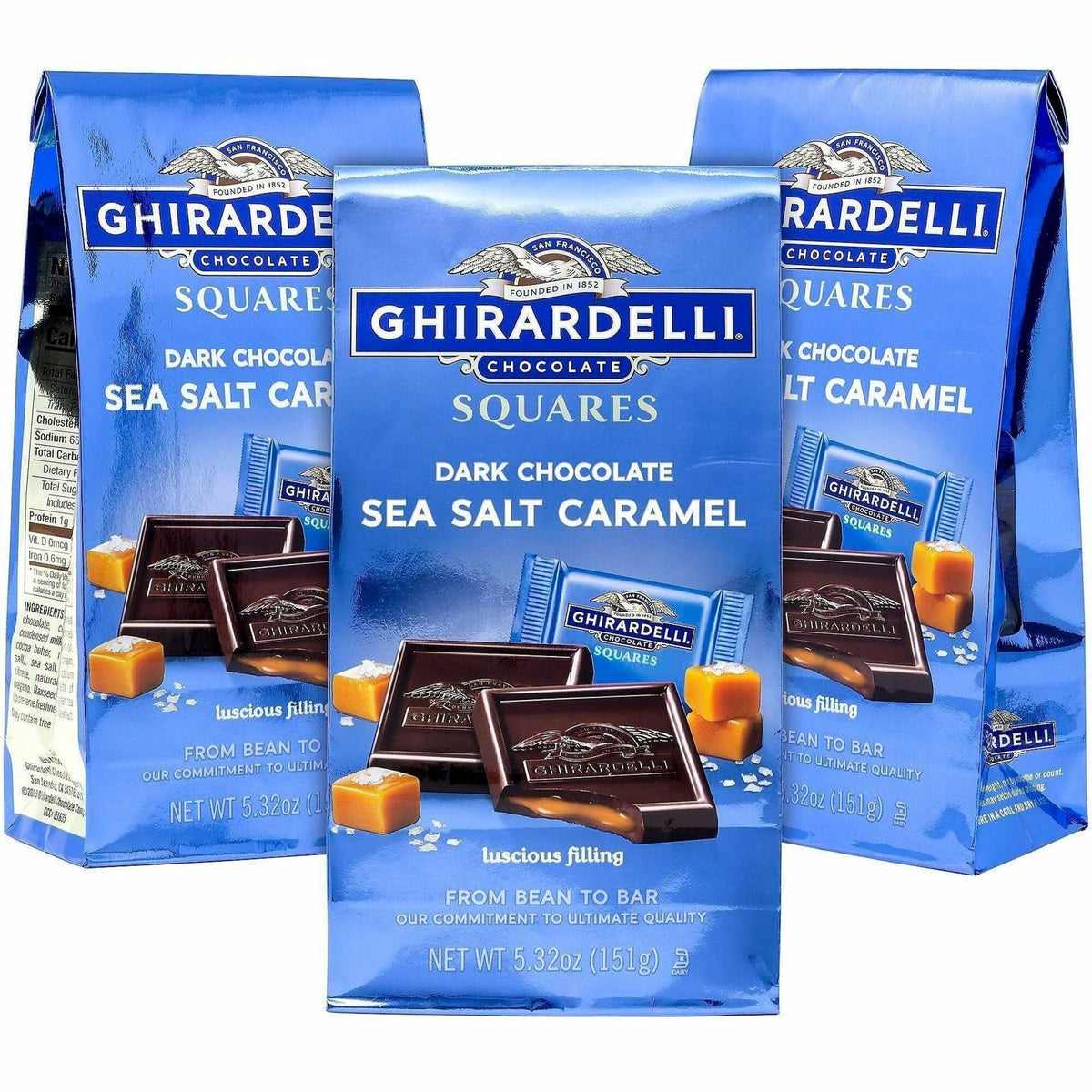 Green Rabbit Ghirardelli Dark Chocolate Sea Salt Caramel Squares