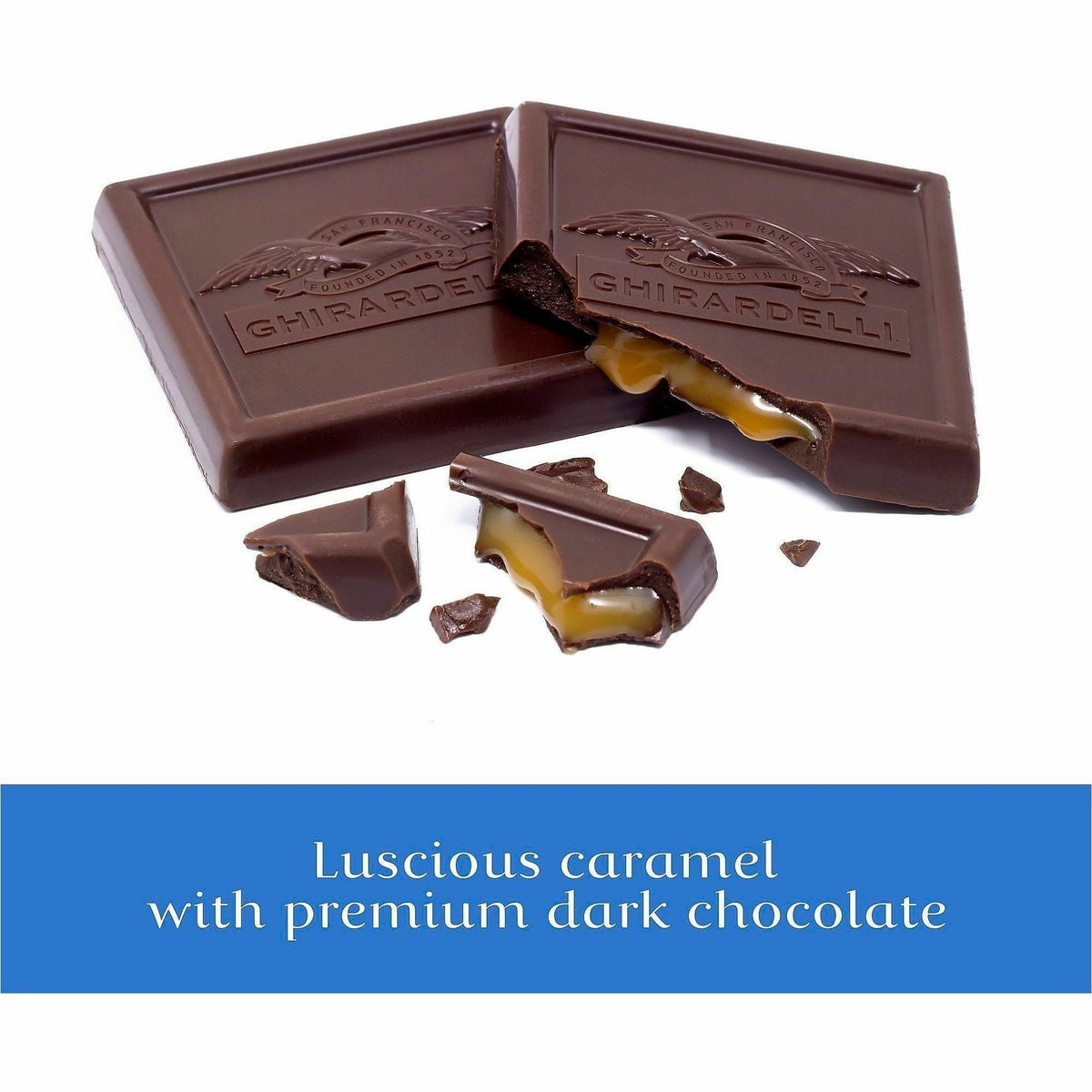 Green Rabbit Ghirardelli Dark Chocolate Sea Salt Caramel Squares