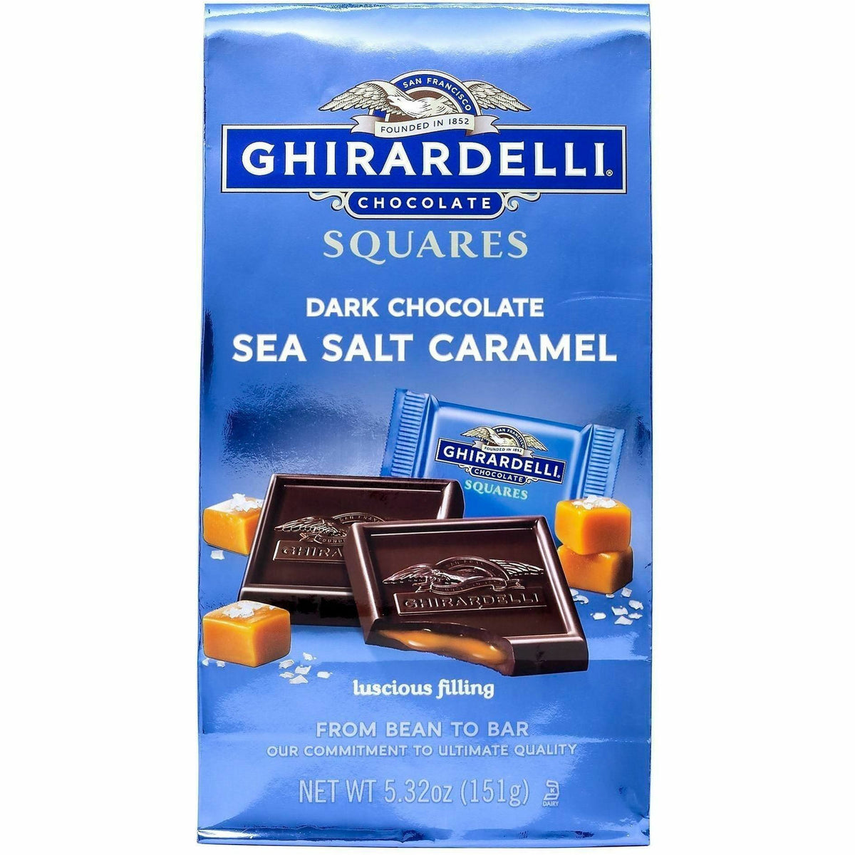 Green Rabbit Ghirardelli Dark Chocolate Sea Salt Caramel Squares