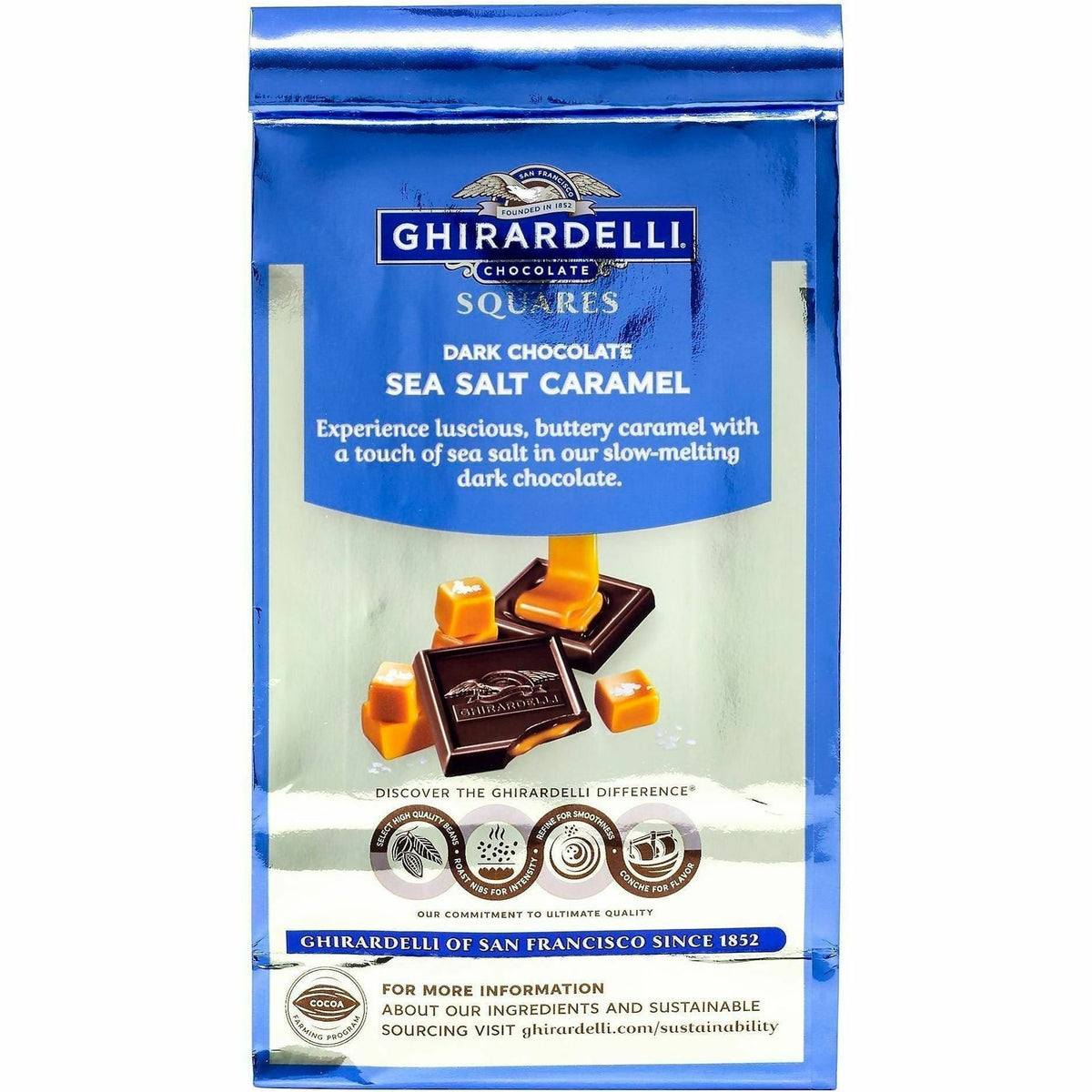 Green Rabbit Ghirardelli Dark Chocolate Sea Salt Caramel Squares