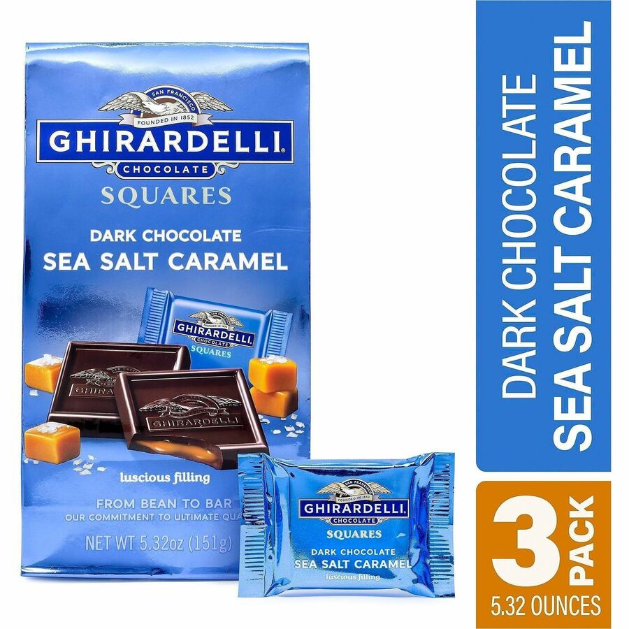 Green Rabbit Ghirardelli Dark Chocolate Sea Salt Caramel Squares