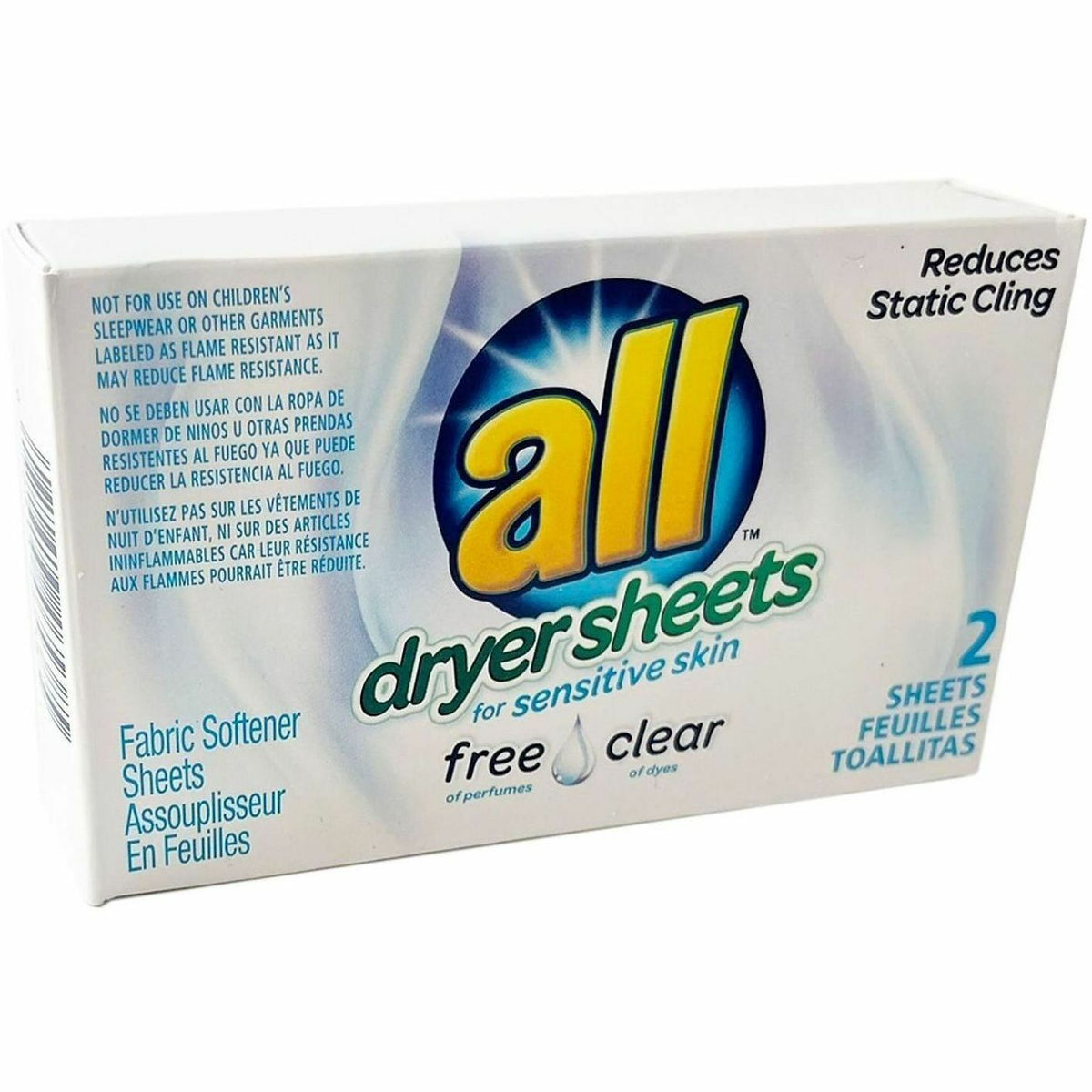 All free & clear Single-Use Dryer Sheets