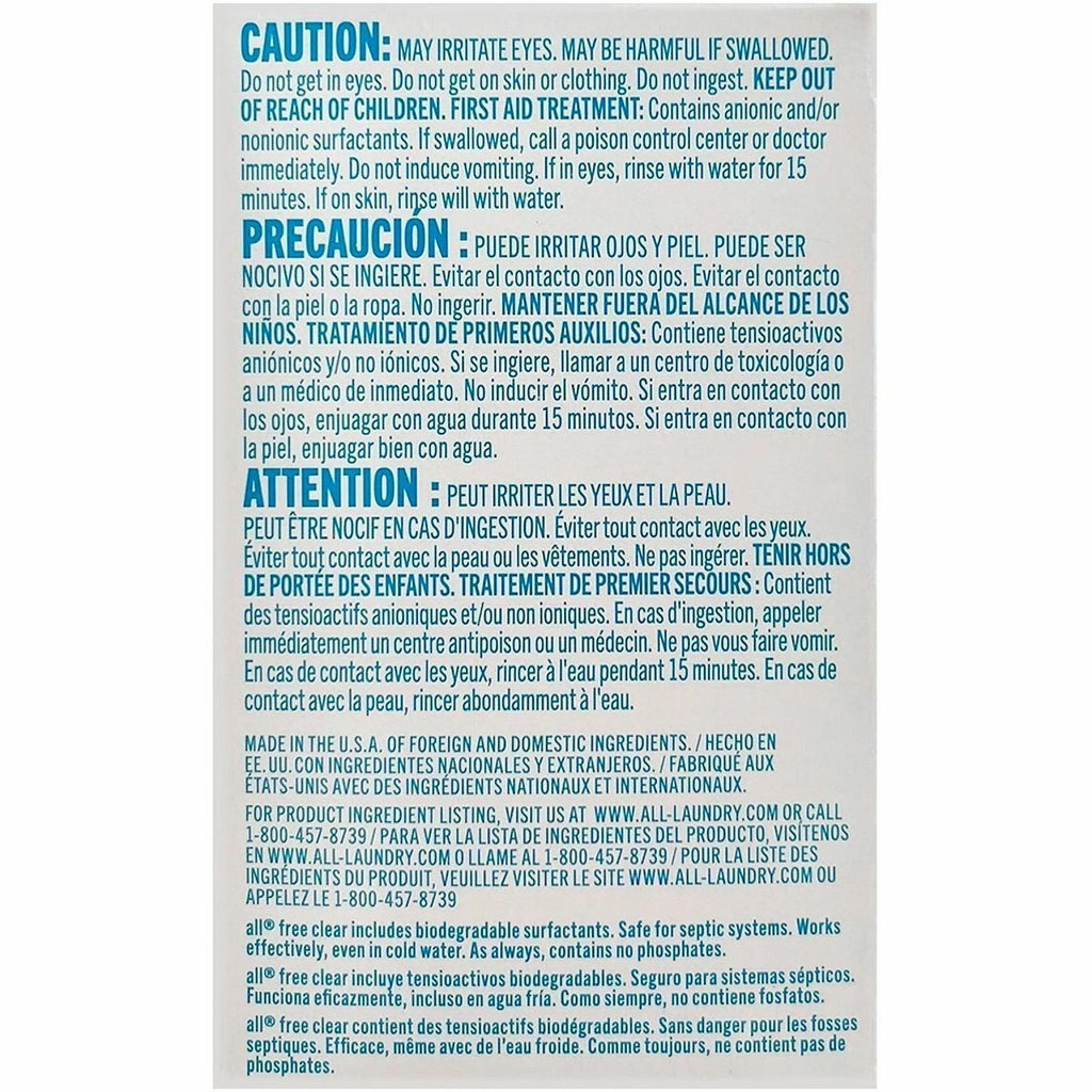 All free & clear Single-Use HE Liquid Laundry Detergent