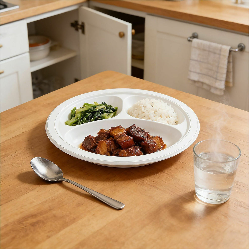 Genuine Joe 3-Compartment Plastic Plates
