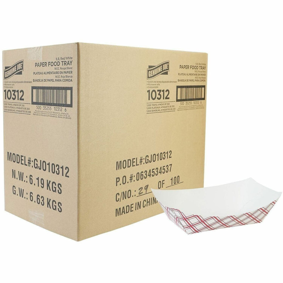 Genuine Joe Paper Food Tray