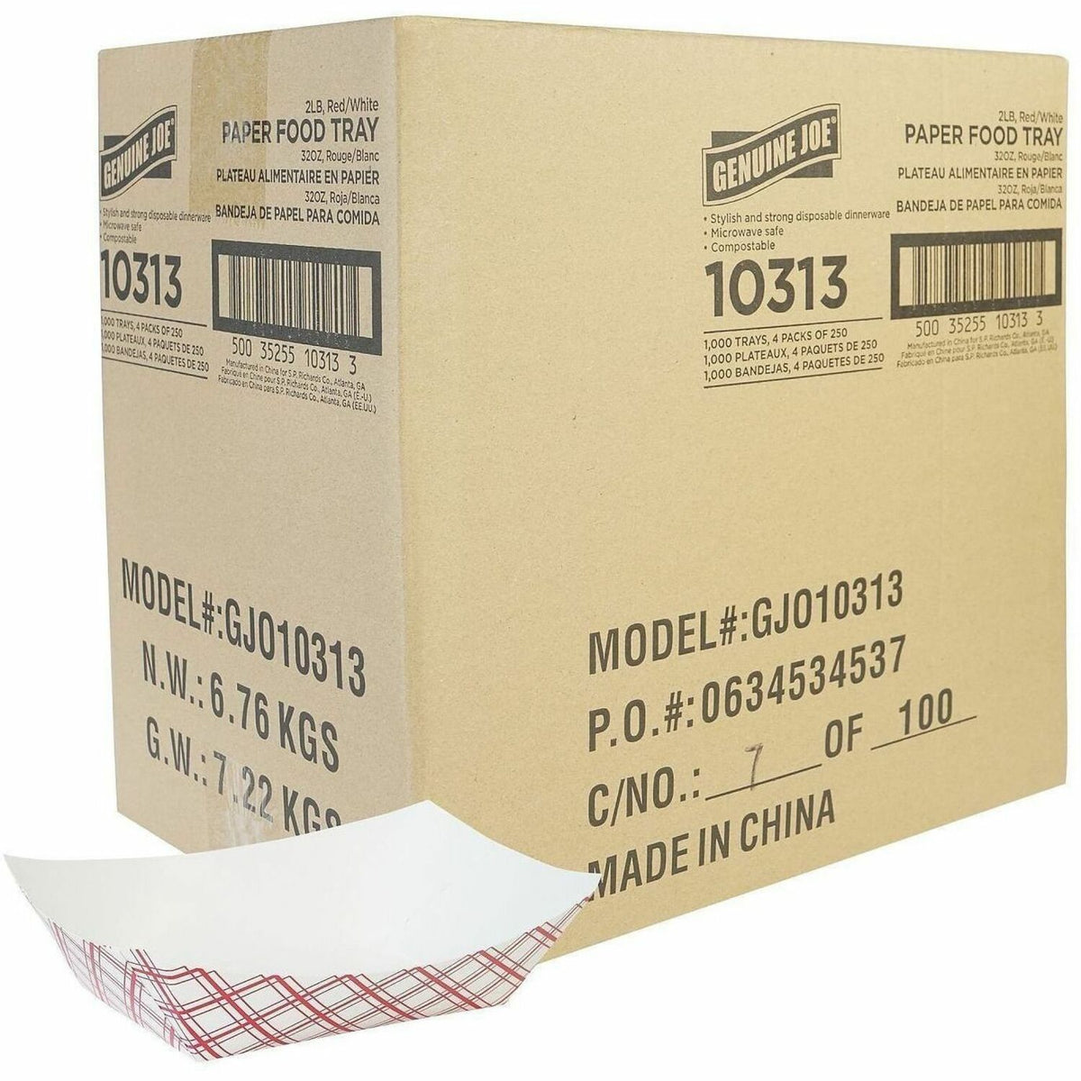 Genuine Joe Paper Food Tray