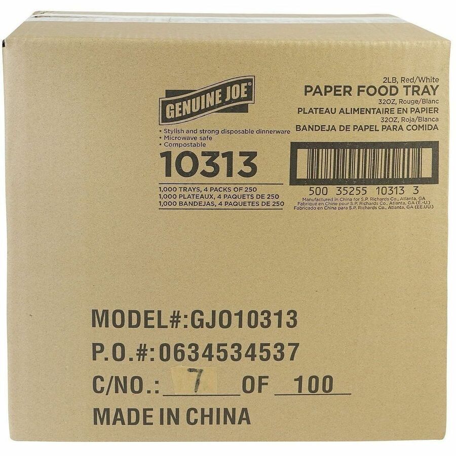 Genuine Joe Paper Food Tray