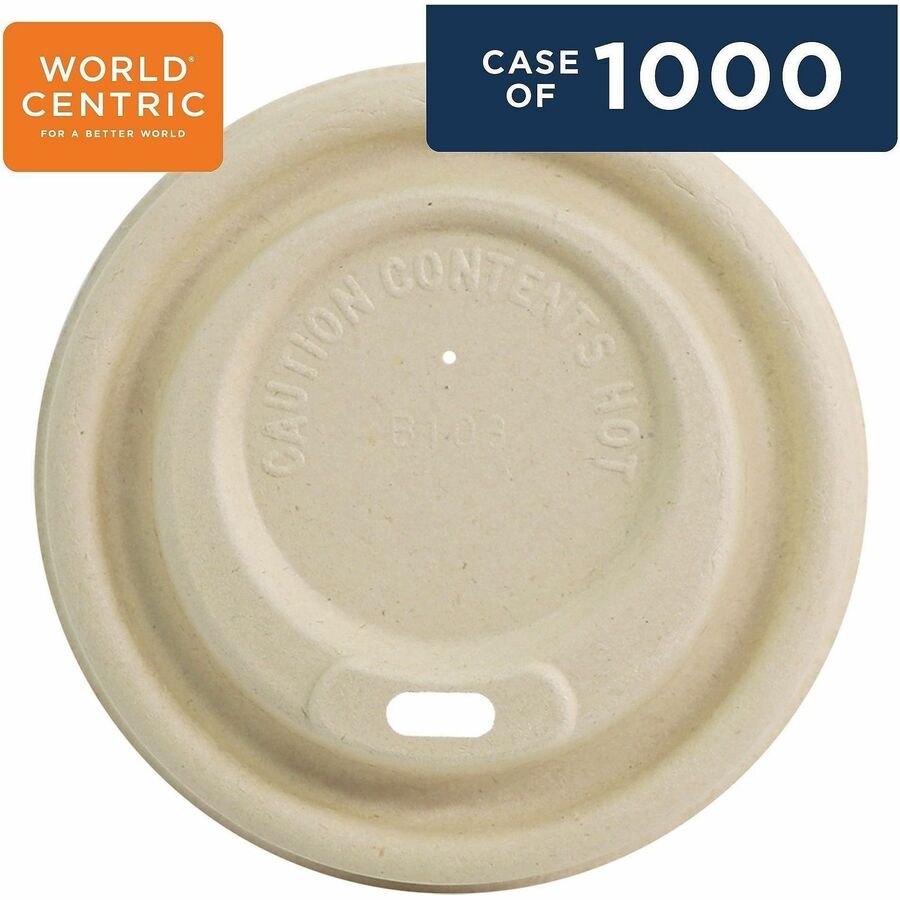World Centric Compostable Fiber Sip Lids for Hot Cups