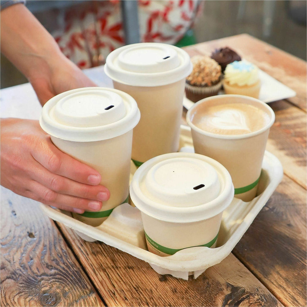 World Centric Compostable Fiber Sip Lids for Hot Cups