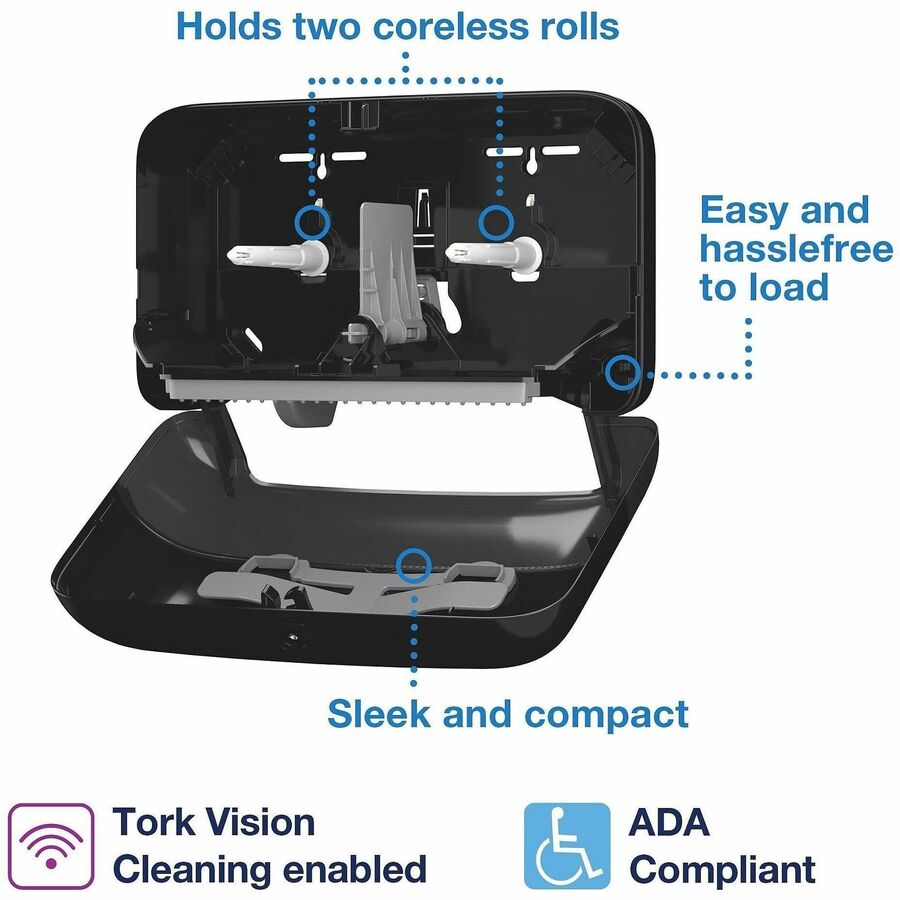 TORK OptiServe Coreless 2-Roll Bath Tissue System