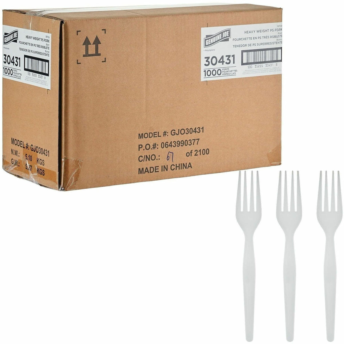 Genuine Joe Disposable Polystyrene Cutlery