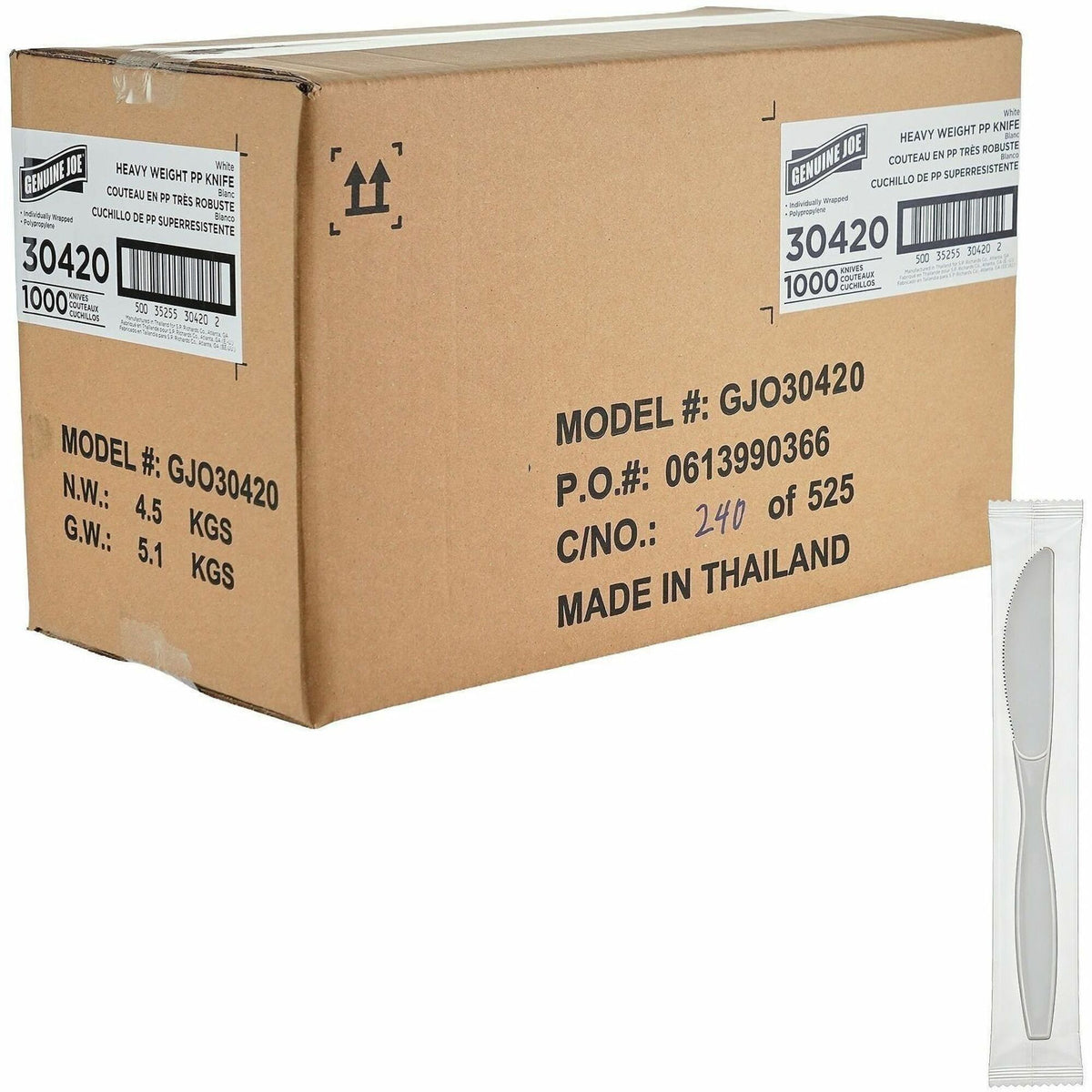 Genuine Joe Heavy-Weight Polypropylene Cutlery