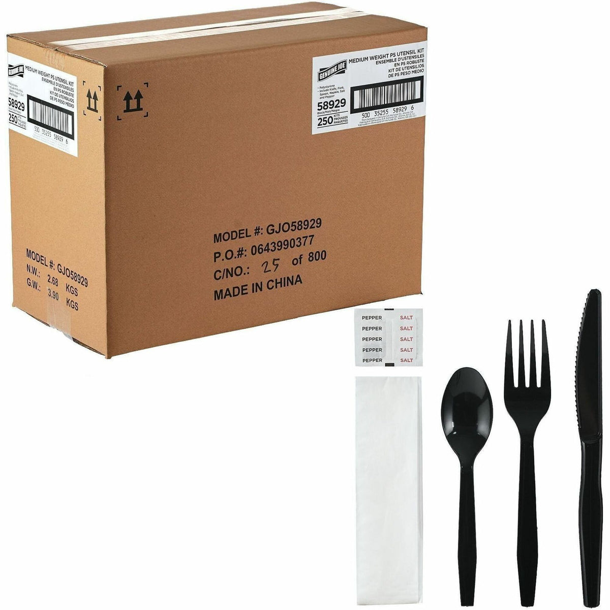 Genuine Joe 6-Piece Medium-Weight Utensil Kit