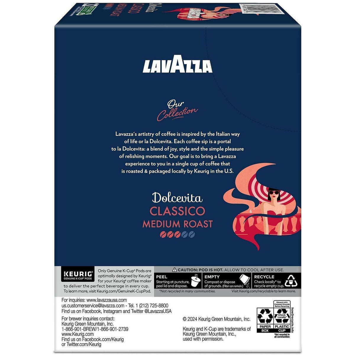 Lavazza K-Cup, Pod, Ground Dolcevita Classico K-Cup Coffee Pods