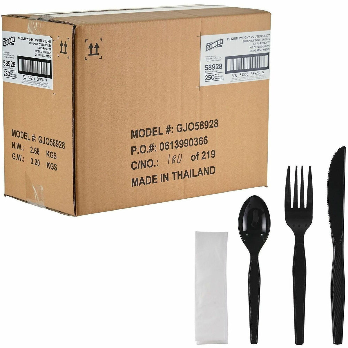 Genuine Joe 4-Piece Medium-Weight Utensil Kit