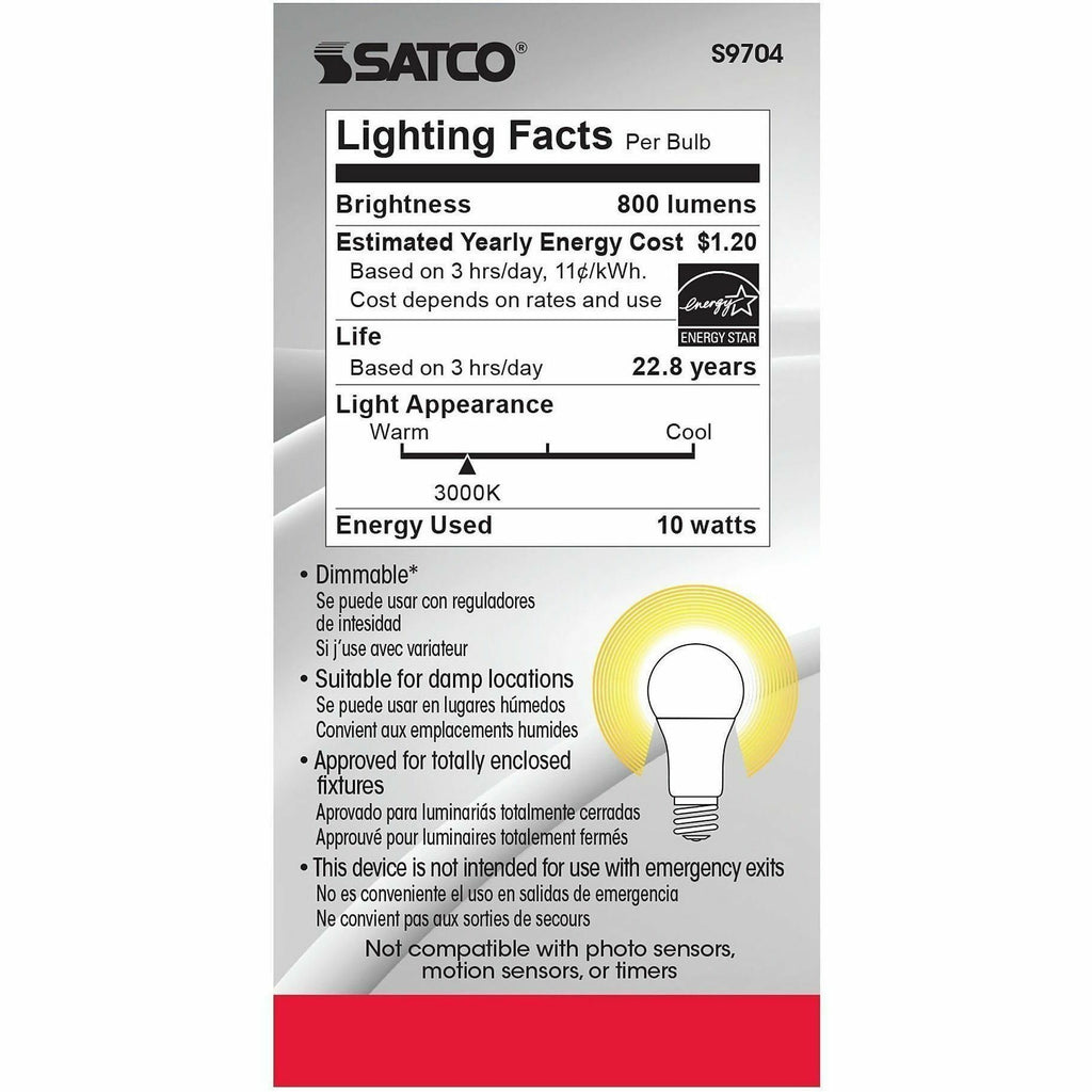 Satco A19 LED Frosted Bulb