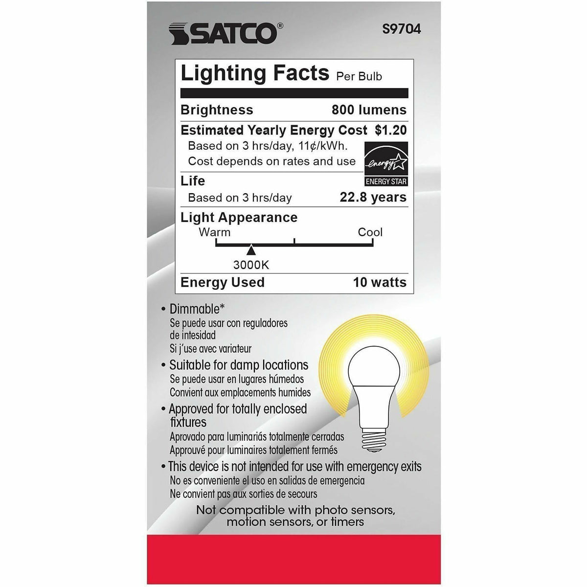 Satco A19 LED Frosted Bulb