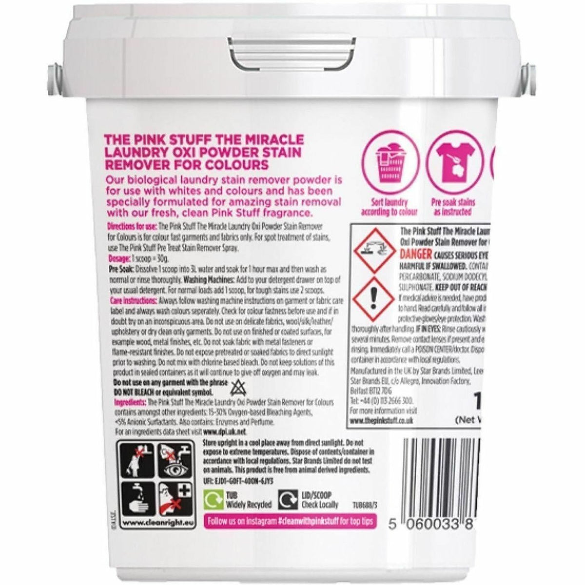 The Pink Stuff Laundry Oxi Powder Stain Remover