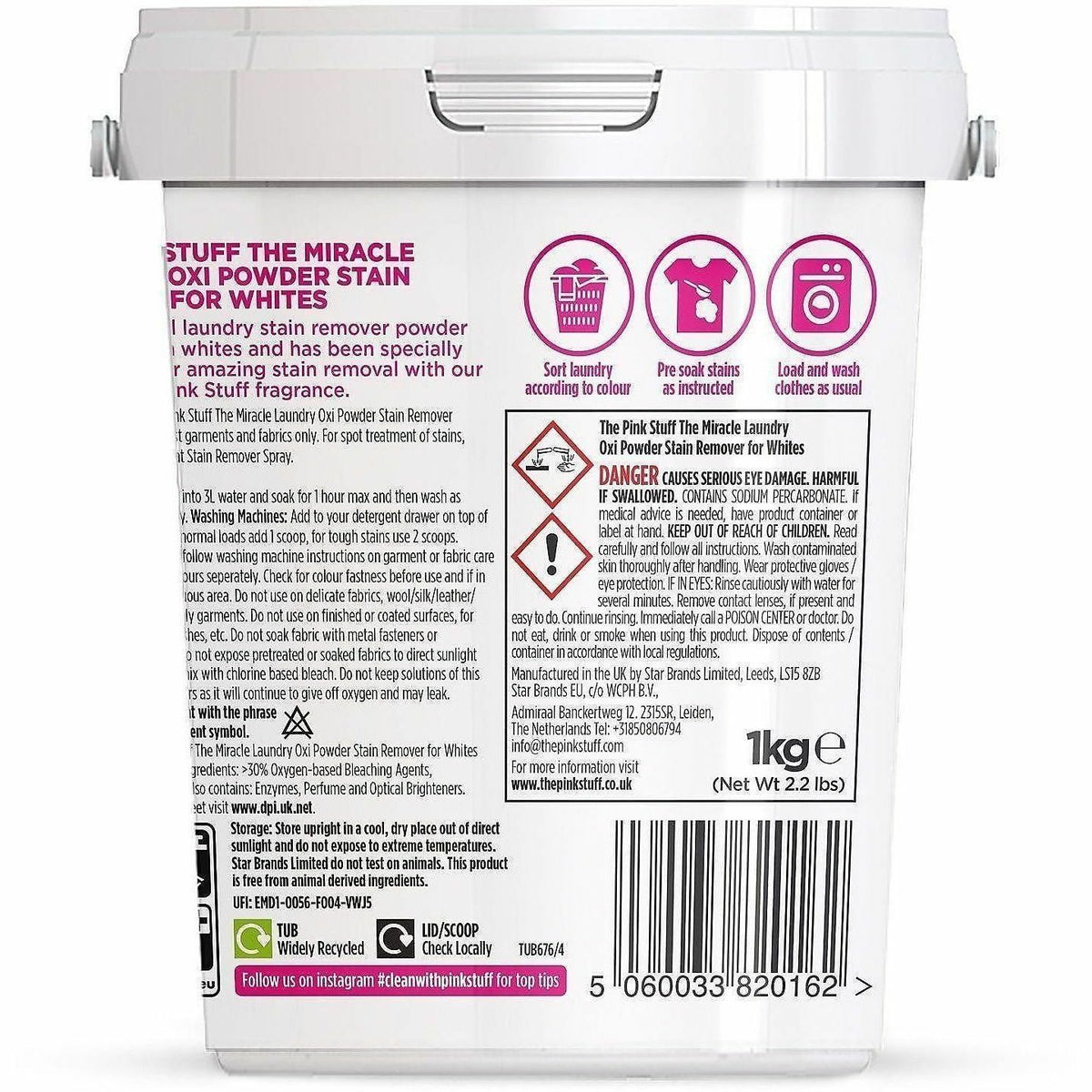 The Pink Stuff Laundry Oxi Powder Stain Remover