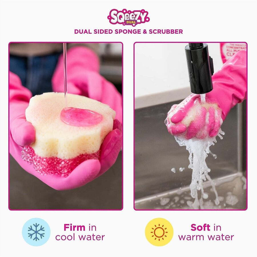 The Pink Stuff Sqeezy Dual Sided Sponge & Scrubber