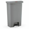 Rubbermaid Commercial Streamline 18 Gal Step-On Resin Front Step Gray