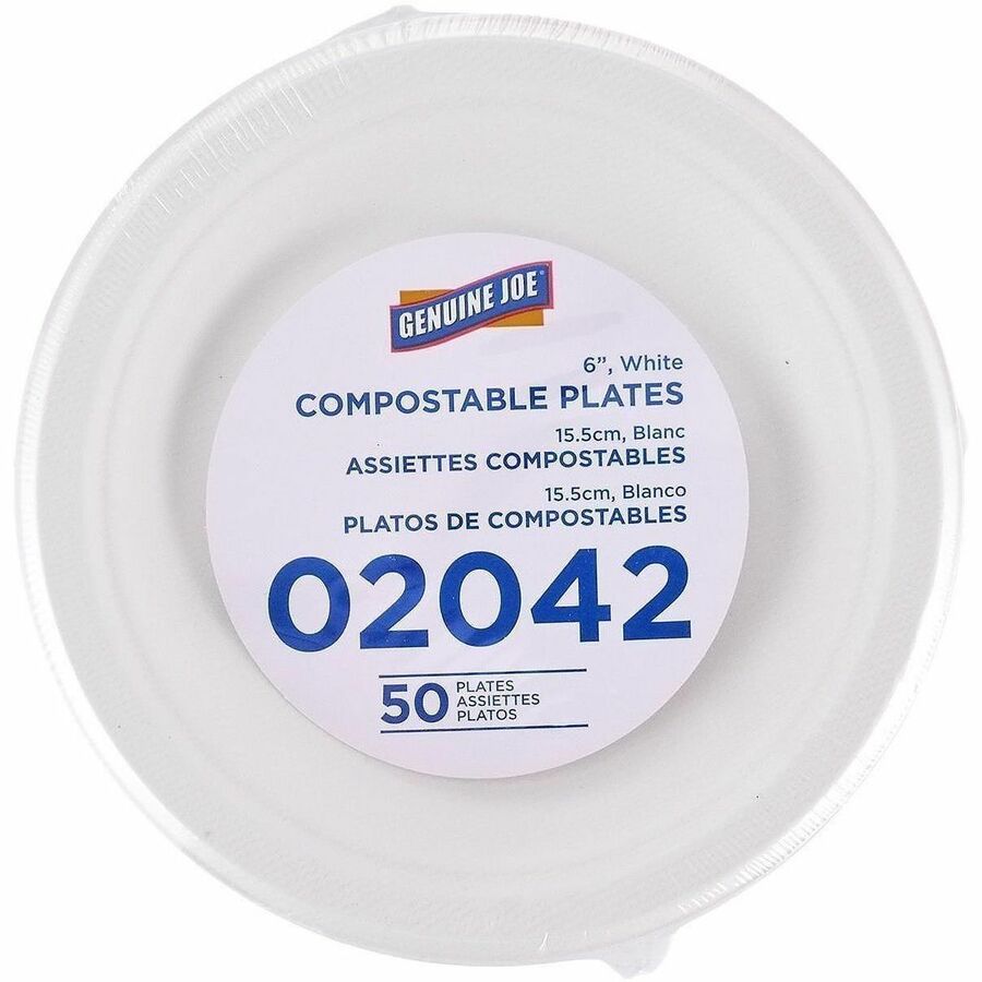 Genuine Joe BPI Certified Compostable Paper Plate