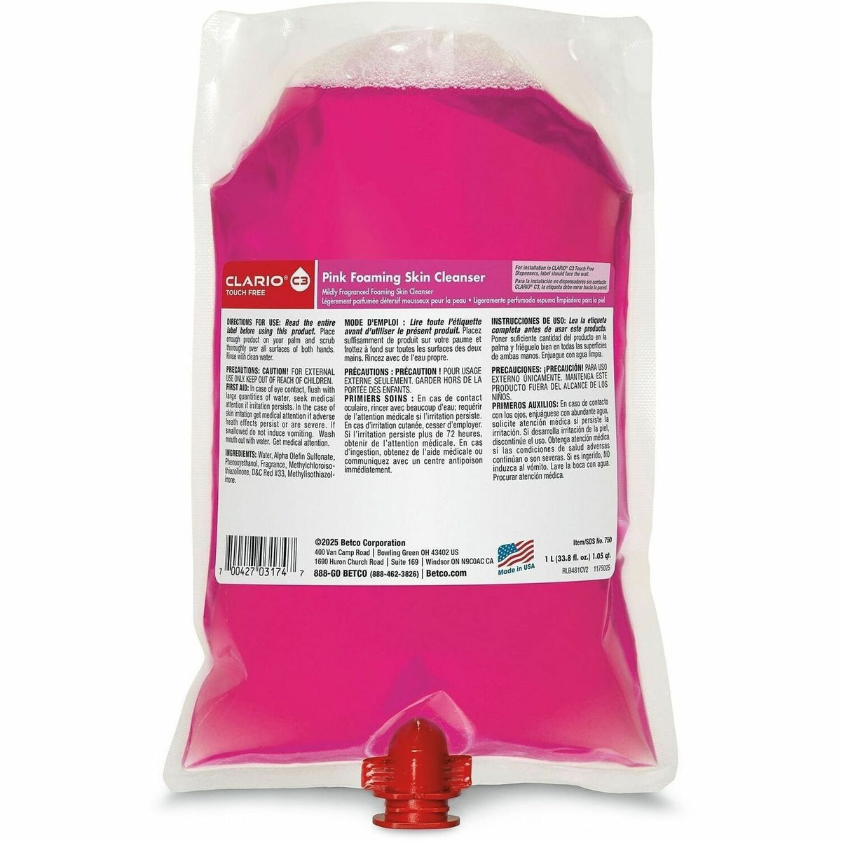 Betco Pink Foaming Skin Cleanser