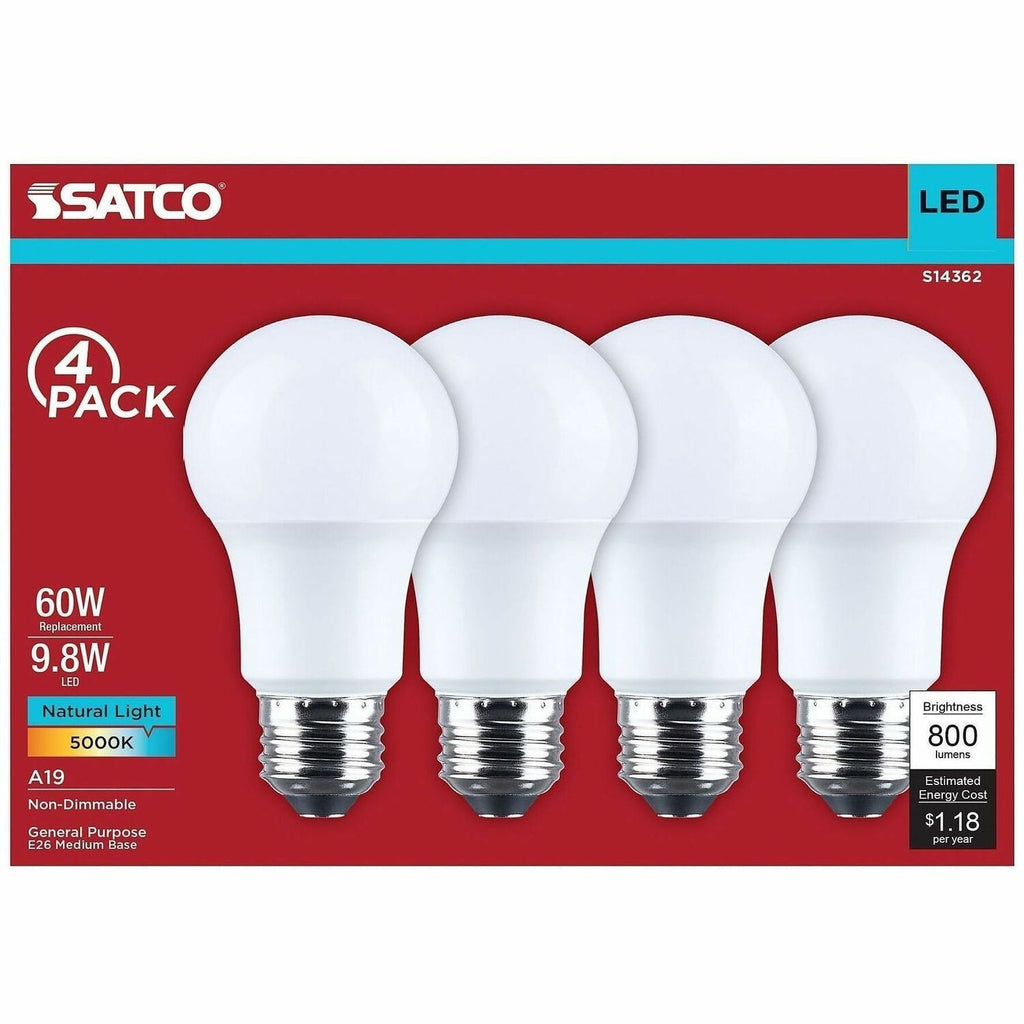 Satco 9.8W A19 LED Frosted Bulbs