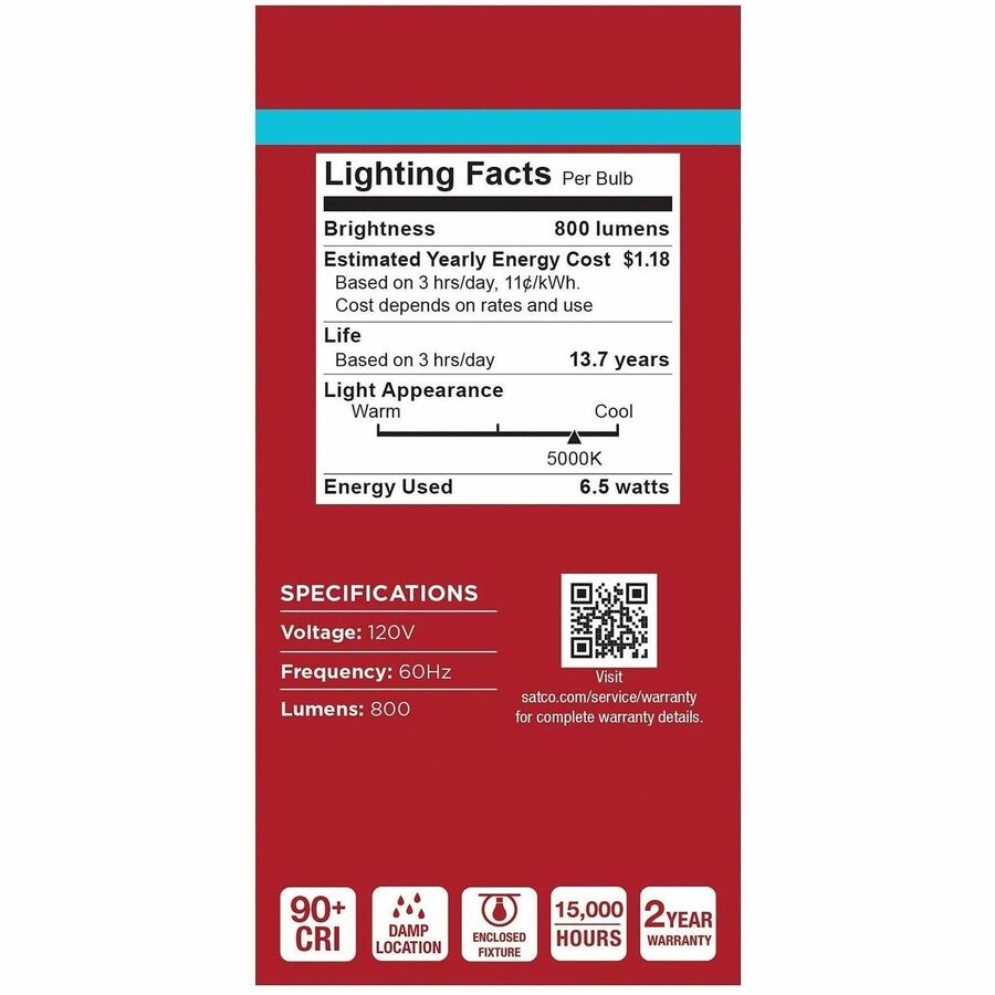 Satco 9.8W A19 LED Frosted Bulbs