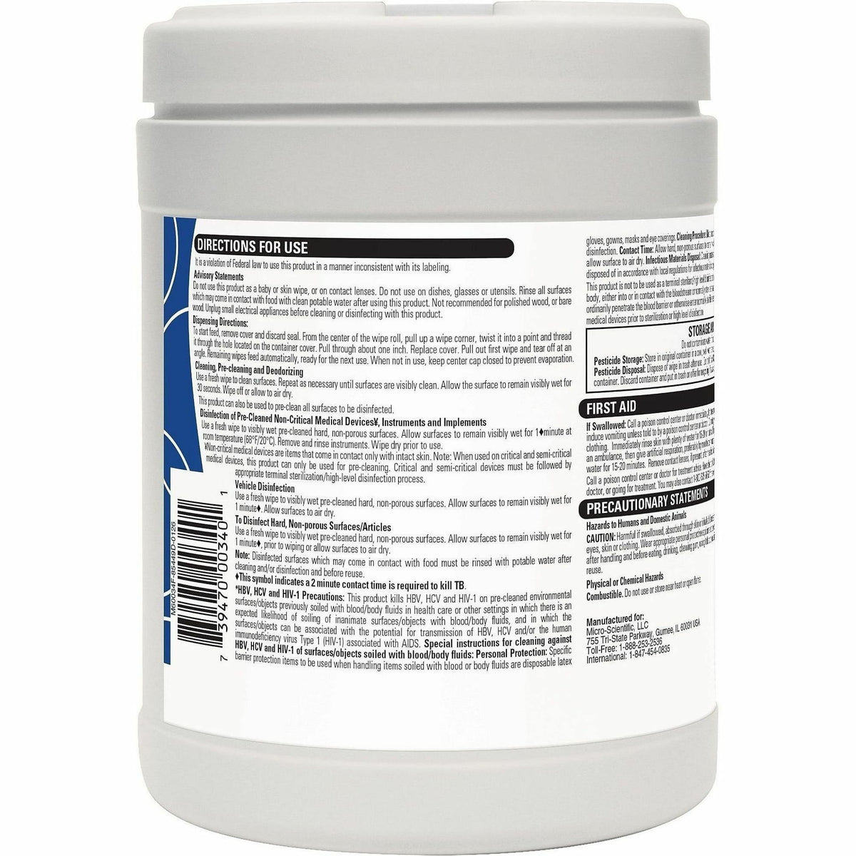 MICRO-SCIENTIFIC Opti-Cide MAX Wipes