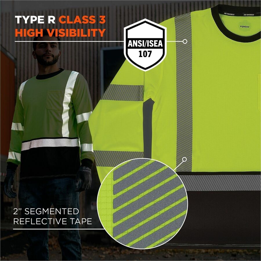 Ergodyne GloWear 8371BK Hi-Vis Long-Sleeve T-Shirt