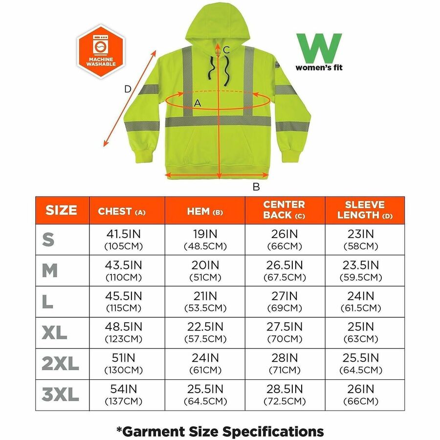 Ergodyne GloWear 8304W Womens Hi-Vis Hooded Sweatshirt