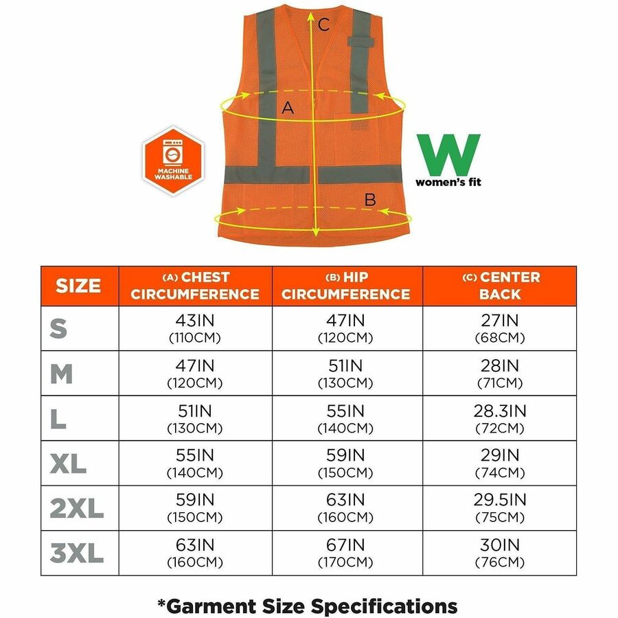 Ergodyne GloWear 8210ZW-S Womens Hi-Vis Safety Vest