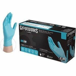 Gloveworks Industrial Blue Powder-Free Nitrile Gloves