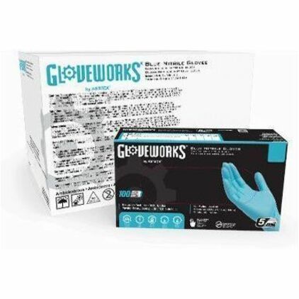 Gloveworks Industrial Blue Powder-Free Nitrile Gloves