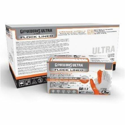 Gloveworks ULTRA RDT Flock-Lined PF Nitrile Gloves
