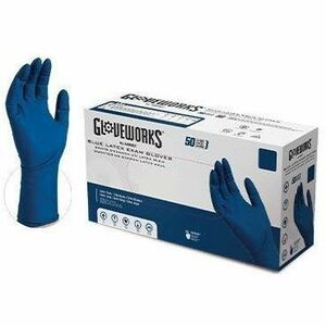 Gloveworks Blue HD Latex Powder-Free Exam Gloves