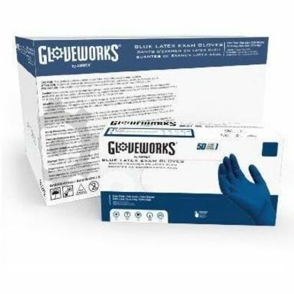 Gloveworks Blue HD Latex Powder-Free Exam Gloves