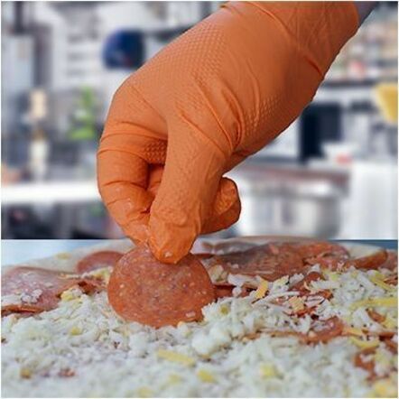 Ammex Xtreme Industrial Orange Powder-Free Nitrile Gloves