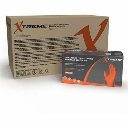 Ammex Xtreme Industrial Orange Powder-Free Nitrile Gloves
